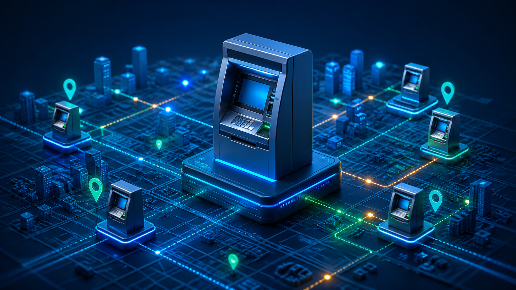 Modern ATM location network visualization